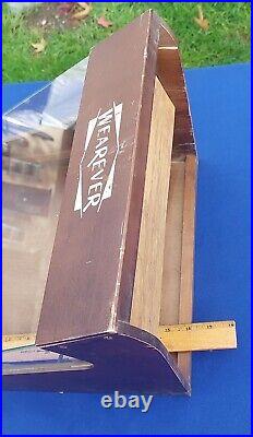 Vintage WEAREVER Advertising Wood/Glass Pen Nib Assortment Store Display Case