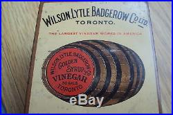 Vintage WILSON LYTLE BADGEROW CIDER Tin Match Holder TORONTO Ontario SIGN