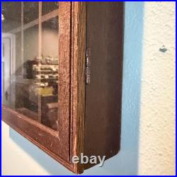 Vintage Wall Curio Wood Cabinet Hanging Trinket Glass Door Hinged Mini Gift Vintage Wall Curio Wood Cabinet Hanging Trinket Glass Door Hinged Mini Gift