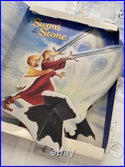 Vintage Walt Disney POP UP Video Store Display Sword In The Stone 1986 RARE