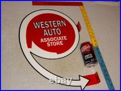Vintage Western Auto Associate Store 20 X 13.5 Metal Gasoline Oil Flange Sign