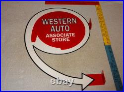 Vintage Western Auto Associate Store 20 X 13.5 Metal Gasoline Oil Flange Sign