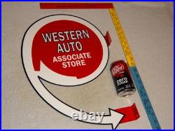 Vintage Western Auto Associate Store 20 X 13.5 Metal Gasoline Oil Flange Sign