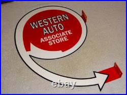 Vintage Western Auto Associate Store 20 X 13.5 Metal Gasoline Oil Flange Sign