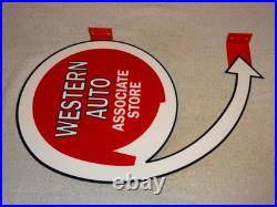 Vintage Western Auto Associate Store 20 X 13.5 Metal Gasoline Oil Flange Sign