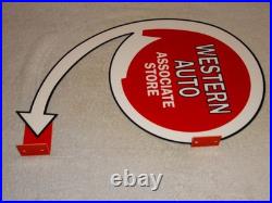 Vintage Western Auto Associate Store 20 X 13.5 Metal Gasoline Oil Flange Sign