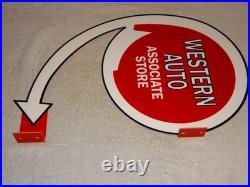 Vintage Western Auto Associate Store 20 X 13.5 Metal Gasoline Oil Flange Sign