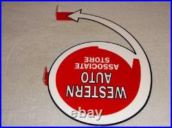 Vintage Western Auto Associate Store 20 X 13.5 Metal Gasoline Oil Flange Sign
