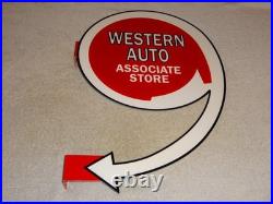 Vintage Western Auto Associate Store 20 X 13.5 Metal Gasoline Oil Flange Sign