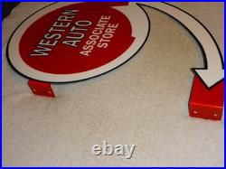 Vintage Western Auto Associate Store 20 X 13.5 Metal Gasoline Oil Flange Sign