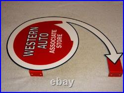 Vintage Western Auto Associate Store 20 X 13.5 Metal Gasoline Oil Flange Sign