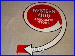 Vintage Western Auto Associate Store 20 X 13.5 Metal Gasoline Oil Flange Sign