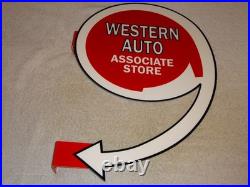 Vintage Western Auto Associate Store 20 X 13.5 Metal Gasoline Oil Flange Sign