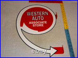 Vintage Western Auto Associate Store 20 X 13.5 Metal Gasoline Oil Flange Sign