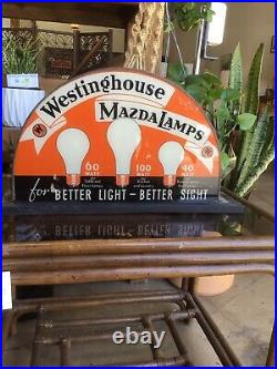 Vintage Westinghouse Mazda Lamps Counter Display Hardware Store Advertising