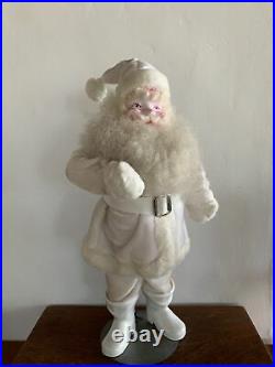 Vintage White Velvet Harold Gale Santa Claus Store Display Christmas