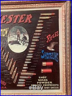 Vintage Winchester Advertising Sign Bullet Board