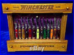 Vintage Winchester Pocket Knife Display Case 1900's General Store Merchandiser