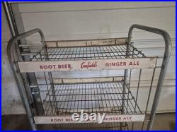 Vintage Wire Metal Display Rack with Labels General Store Canfield's Root beer