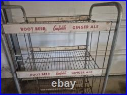 Vintage Wire Metal Display Rack with Labels General Store Canfield's Root beer