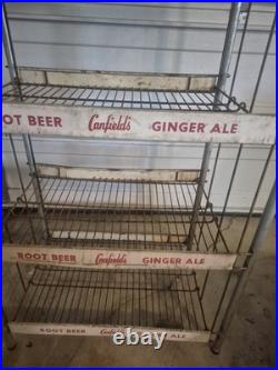 Vintage Wire Metal Display Rack with Labels General Store Canfield's Root beer