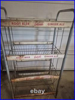 Vintage Wire Metal Display Rack with Labels General Store Canfield's Root beer