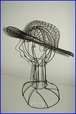 Vintage Wire Work Cheeky Mannequin Head Hat Stand Store Display