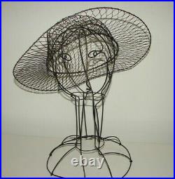 Vintage Wire Work Cheeky Mannequin Head Hat Stand Store Display