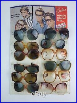 Vintage Women's Bug eye Oversized Sunglasses Lot Full Store Display As Found MCM