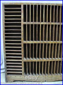 Vintage Wood Display Case Rack with Brass Inlay ninty eight holes slots detailed