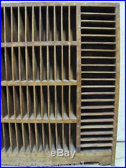 Vintage Wood Display Case Rack with Brass Inlay ninty eight holes slots detailed
