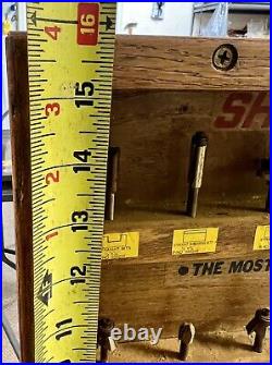 Vintage Wood SHOPSMITH Carbide Router Bit Counter / Wall Display Case with 27 Bits