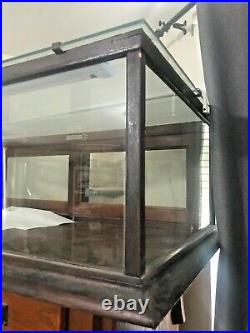 Vintage Wooden Framed Glass Showcase Country General Store Counter Top Display