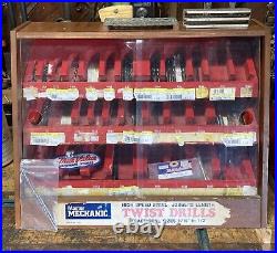 Vintage Wooden Master Mechanic (True Value) Display Case Withbits. Great Shape