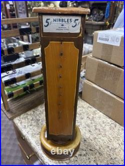 Vintage Wooden Nibbles 5 cent rotating Store Display 17 tall