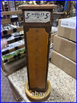 Vintage Wooden Nibbles 5 cent rotating Store Display 17 tall