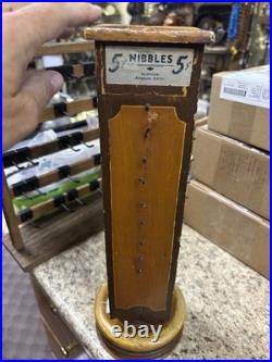 Vintage Wooden Nibbles 5 cent rotating Store Display 17 tall