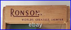Vintage Wooden RONSON Cigarette Lighter Store Counter Display Showcase
