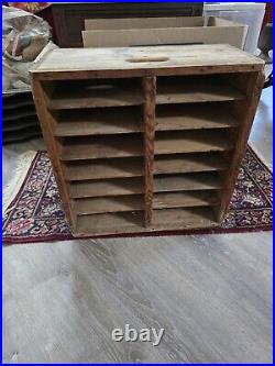 Vintage Wooden Table Talk Pies Box Shelves Display Shelf