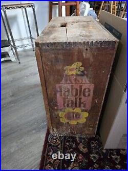 Vintage Wooden Table Talk Pies Box Shelves Display Shelf