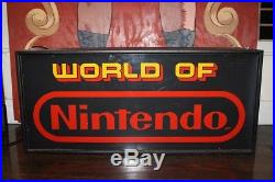 Vintage World Of Nintendo Fiber Optic Sign 100% Working Double Sided