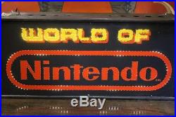 Vintage World Of Nintendo Fiber Optic Sign 100% Working Double Sided