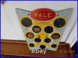 Vintage YALE LOCK Wooden Sign Store Display Advertising Rare Cabinet Lock & Keys
