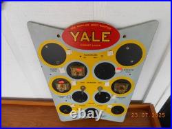 Vintage YALE LOCK Wooden Sign Store Display Advertising Rare Cabinet Lock & Keys