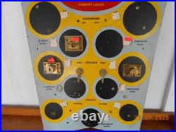 Vintage YALE LOCK Wooden Sign Store Display Advertising Rare Cabinet Lock & Keys