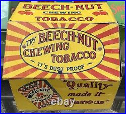 Vintage YELLOW BEECH NUT Chewing Tobacco STORE COUNTER Advertising Display Tin