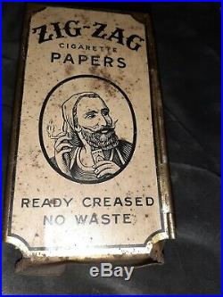 Vintage ZIG ZAG CIGARETTE ROLLING PAPERS STORE DISPENSER TIN DISPLAY ADVERTISING