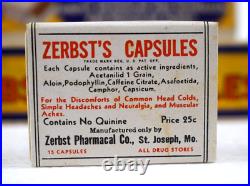 Vintage Zerbst's Capsules Full Store Display Box with 12 Boxes