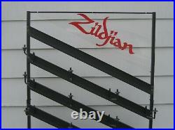 Vintage Zildjian Cymbal store display rack holder stand sign, Ride Crash Hi hat