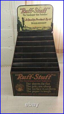 Vintage advertising Ruff-Stuff Sandpaper Display Stand général store